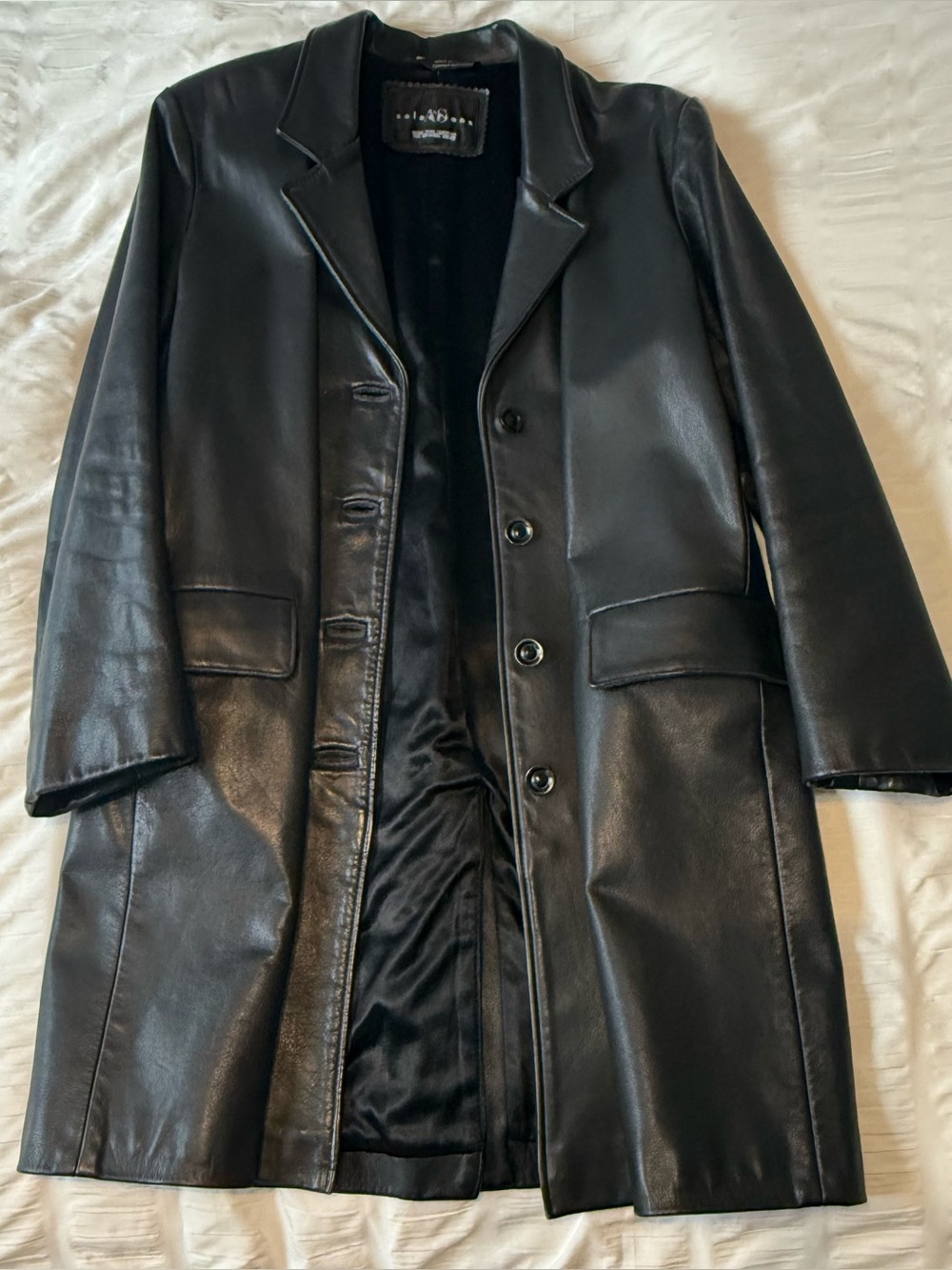 Genuine leather coat black